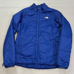 North Face Women M Blue Lightweight Alt Down Activewear Puffer Jacket Zip-4601